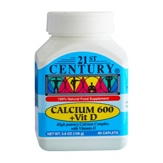 21STCENTURY CALCIUM 600 + VIT D 60 CAPLETS